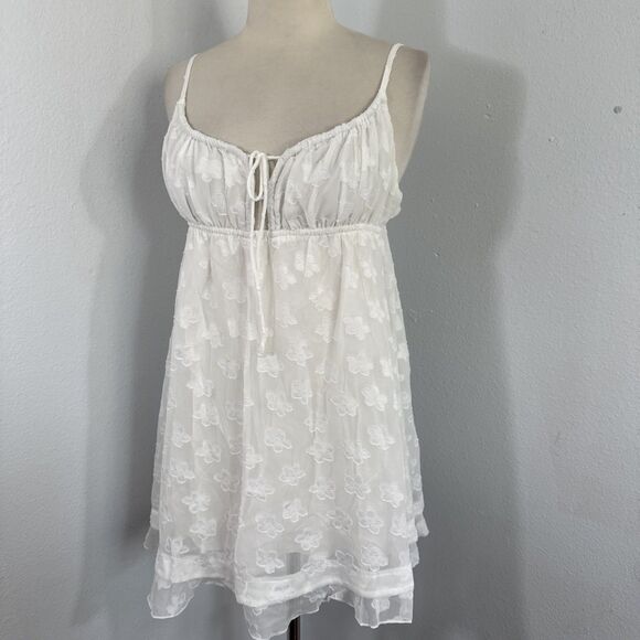 Princess Polly Dresses & Skirts - Princess Polly Mini Dress Womens 8 White Babydoll Fairy Whimsical Y2K‎ 90s